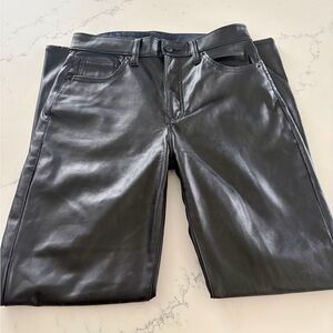 GAP Slim Black Faux Leather Pants - Women’s 6/28R High Rise Vintage Slim